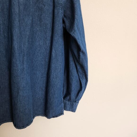 Vintage Basic Editions Holiday Jean Chambray Button Down Shirt XL - Picture 7 of 8